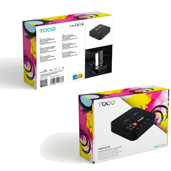 Tooq Docking Station Dual SSD M.2 TQDS-201B Negro